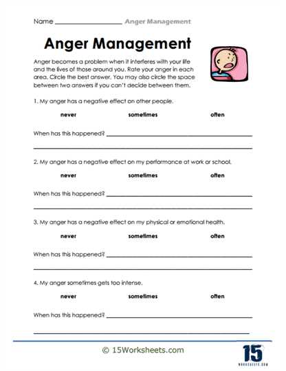 anger worksheet