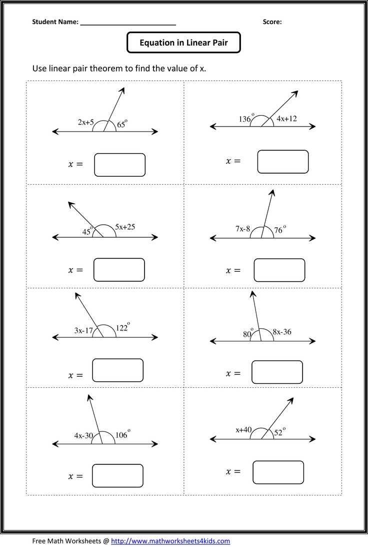 angle geometry worksheet