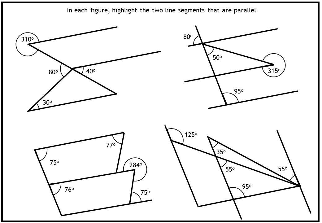 angles in parallel lines worksheet tes