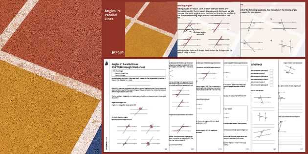 angles on parallel lines worksheet