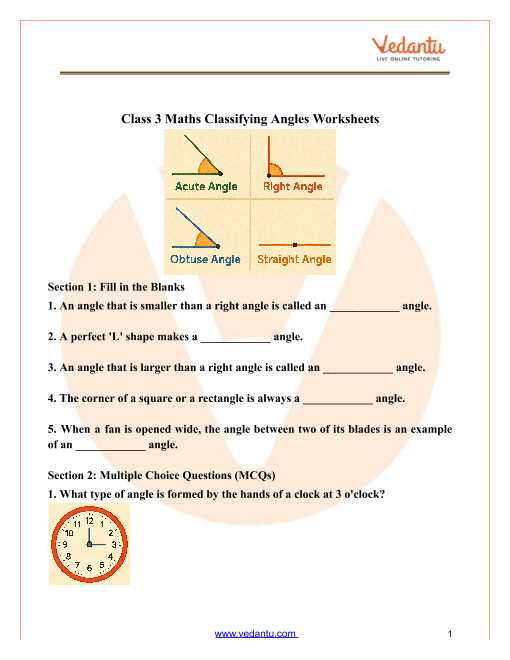 angles worksheet 3rd grade