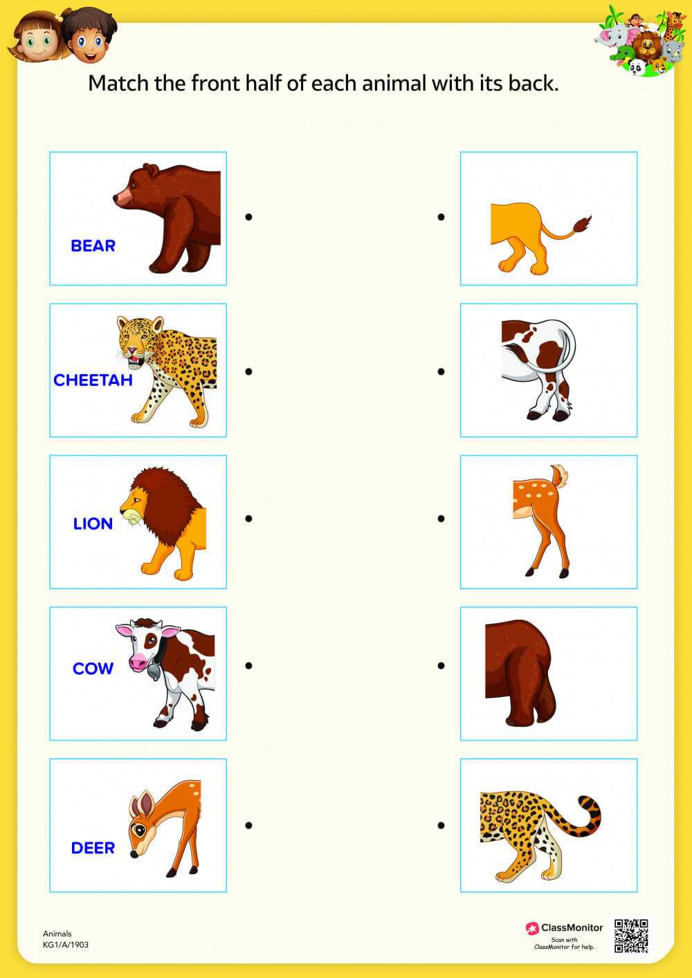 animal legs worksheet