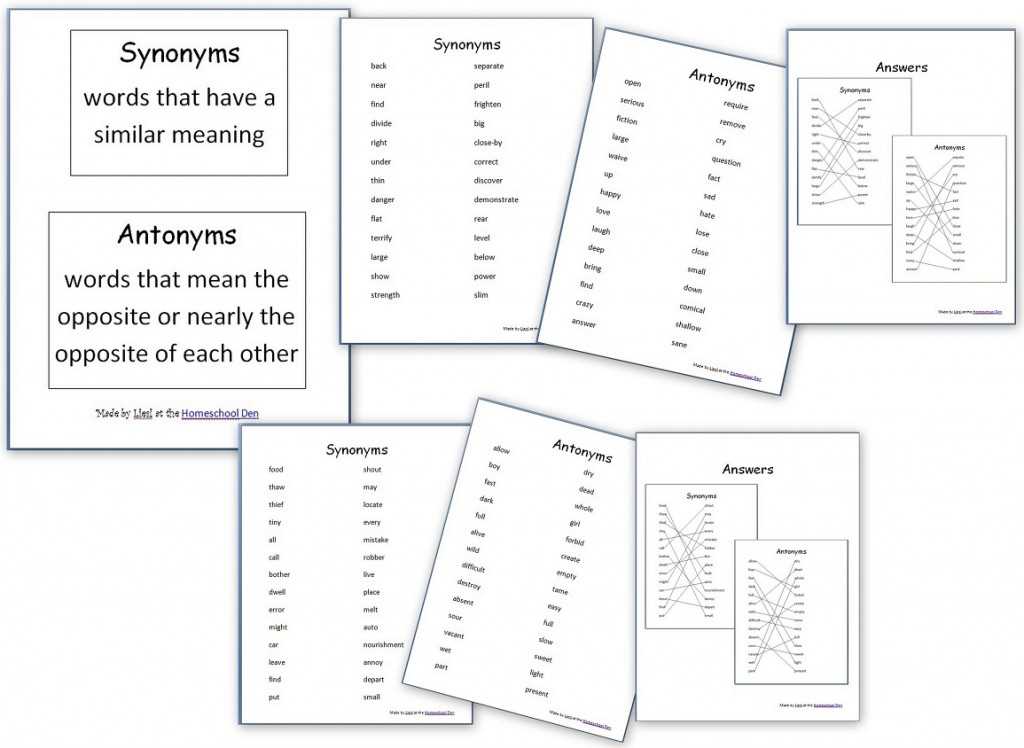 antonyms in sentences worksheets