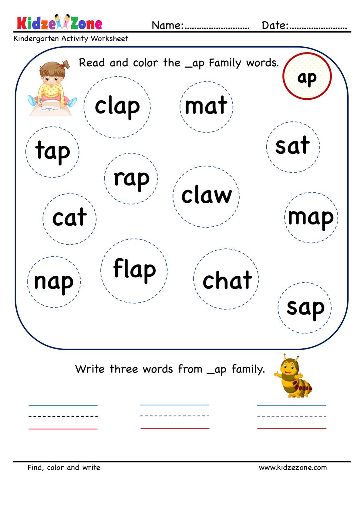 ap family words worksheet