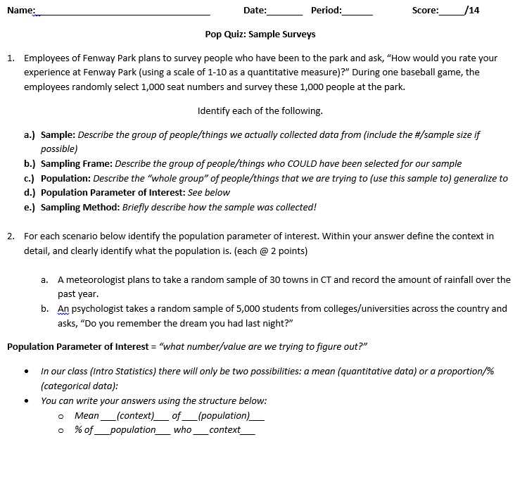 ap statistics scoring worksheet