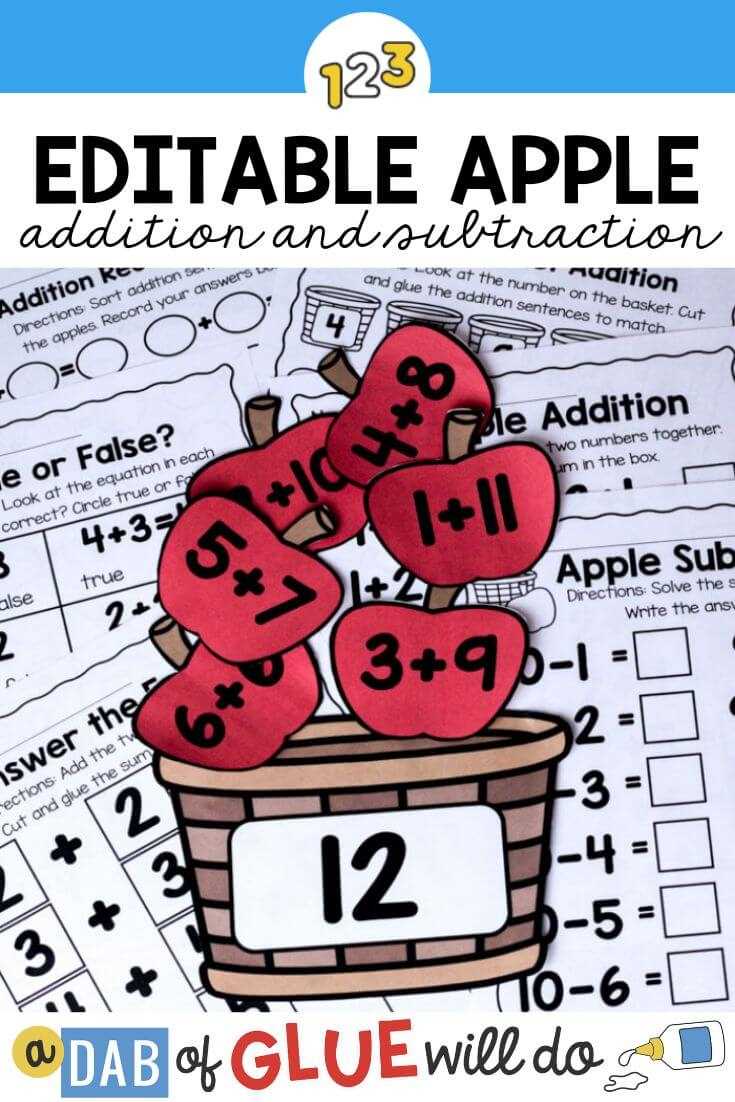 apple addition worksheet