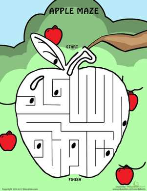 apple worksheet kindergarten