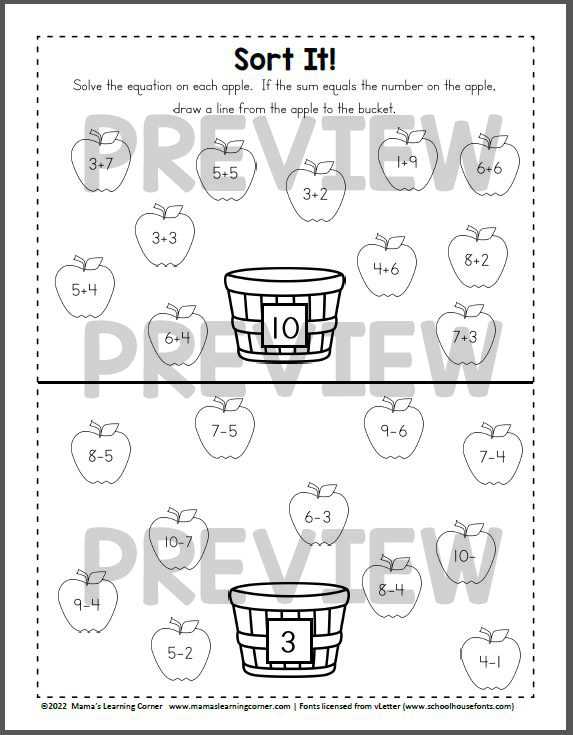 apple worksheets first grade