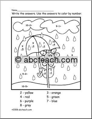 april showers math worksheet