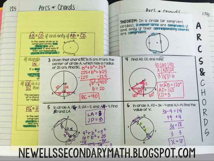 arcs and chords worksheet