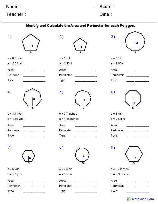 area and perimeter of irregular shapes worksheets