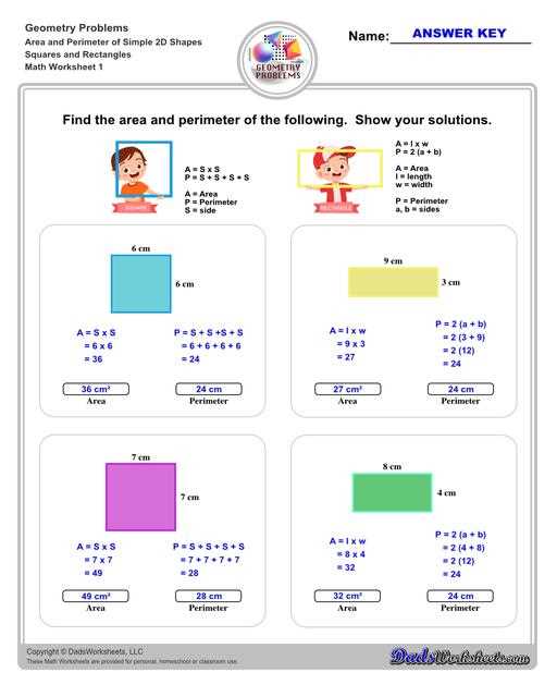 area and perimeter worksheet for class 4