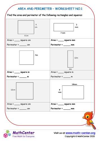 area and perimeter worksheets grade 3