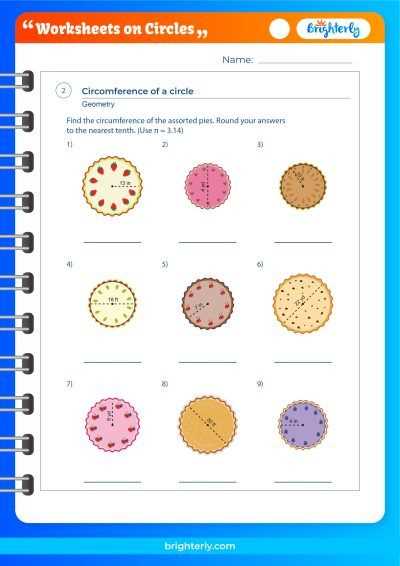 area of circle worksheet
