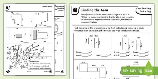 area of shapes worksheet