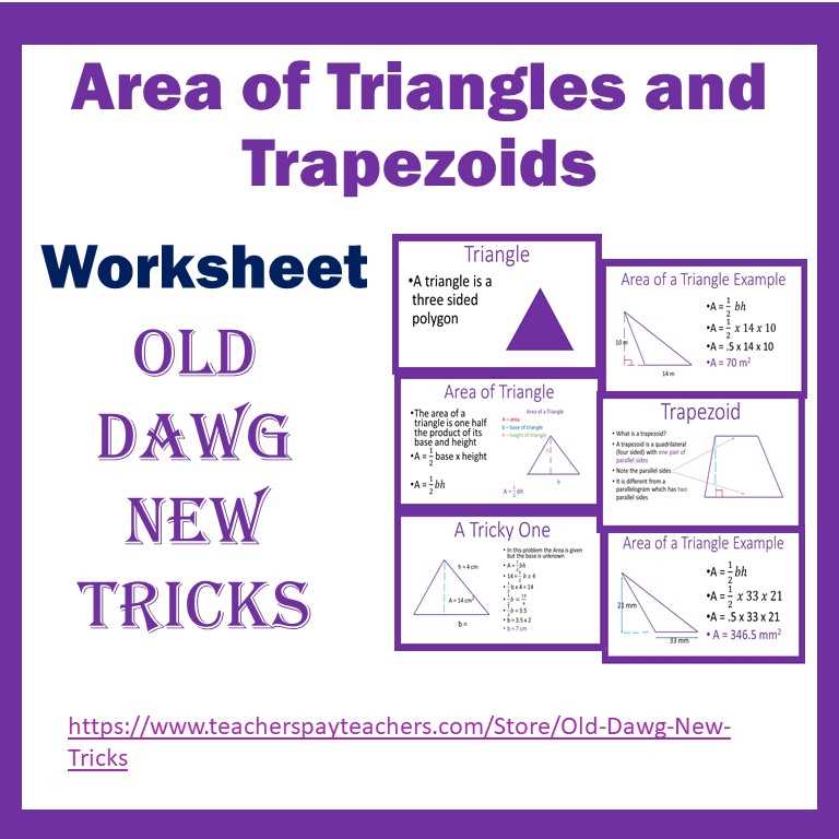 area of triangle and trapezoid worksheet