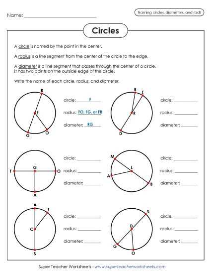 areas and circumference of circles worksheet