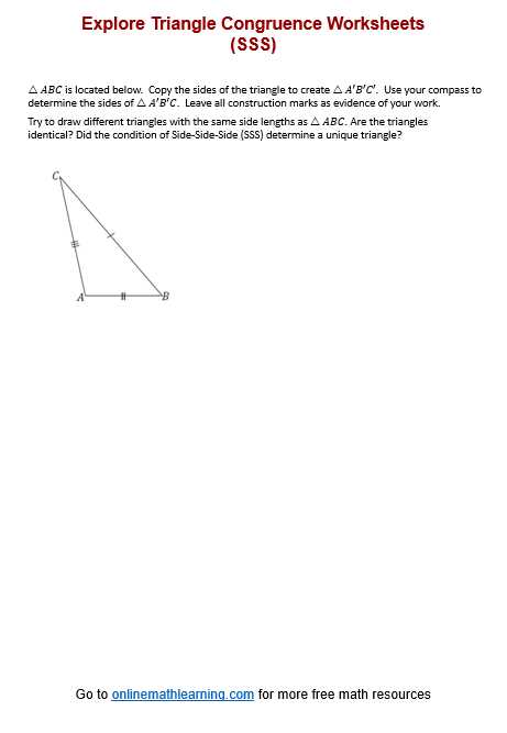 asa triangle congruence worksheet