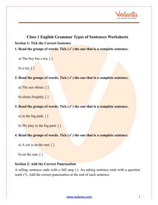 asking vs telling sentences worksheet