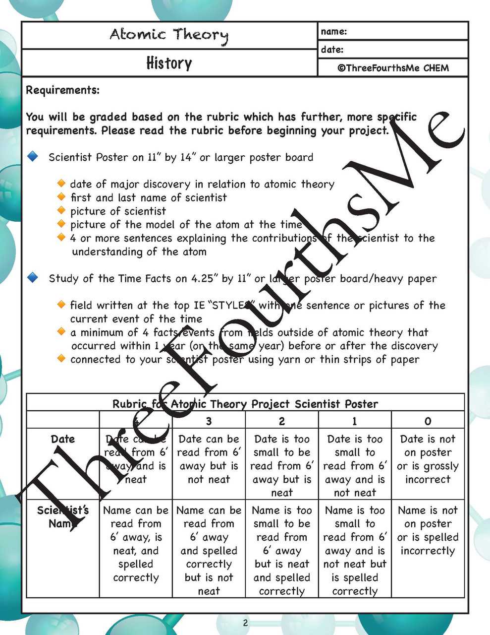 atomic model history worksheet