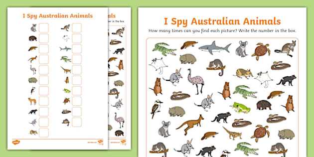 australian animal worksheets