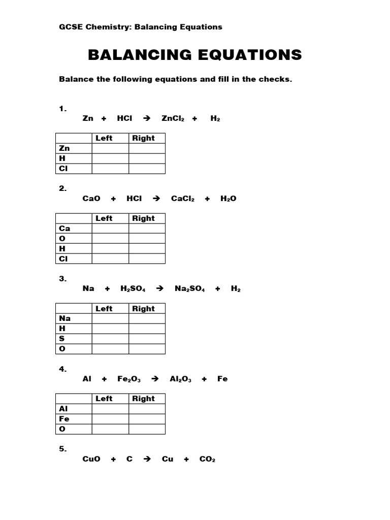 balance equations chemistry worksheet balance equations chemistry worksheet