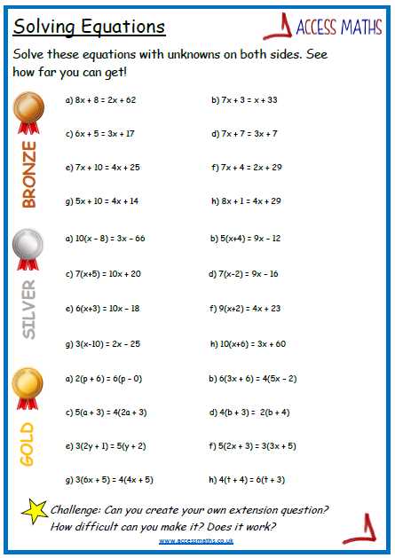 basic equations worksheets