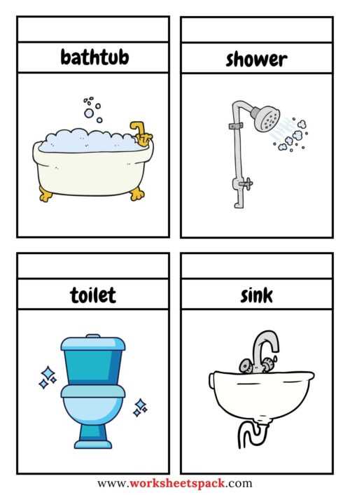 bathroom objects worksheets