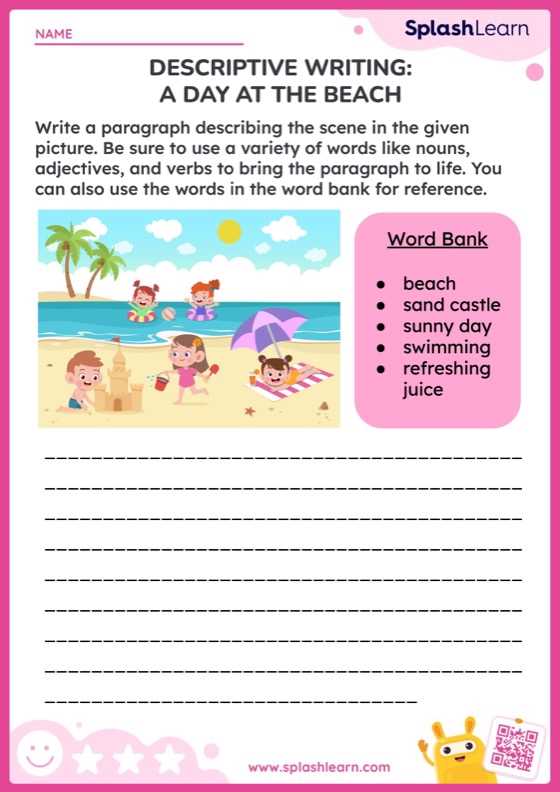 beach day worksheets