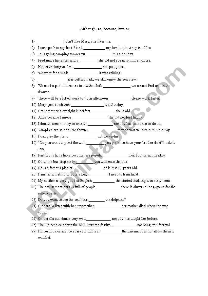 because but so worksheet