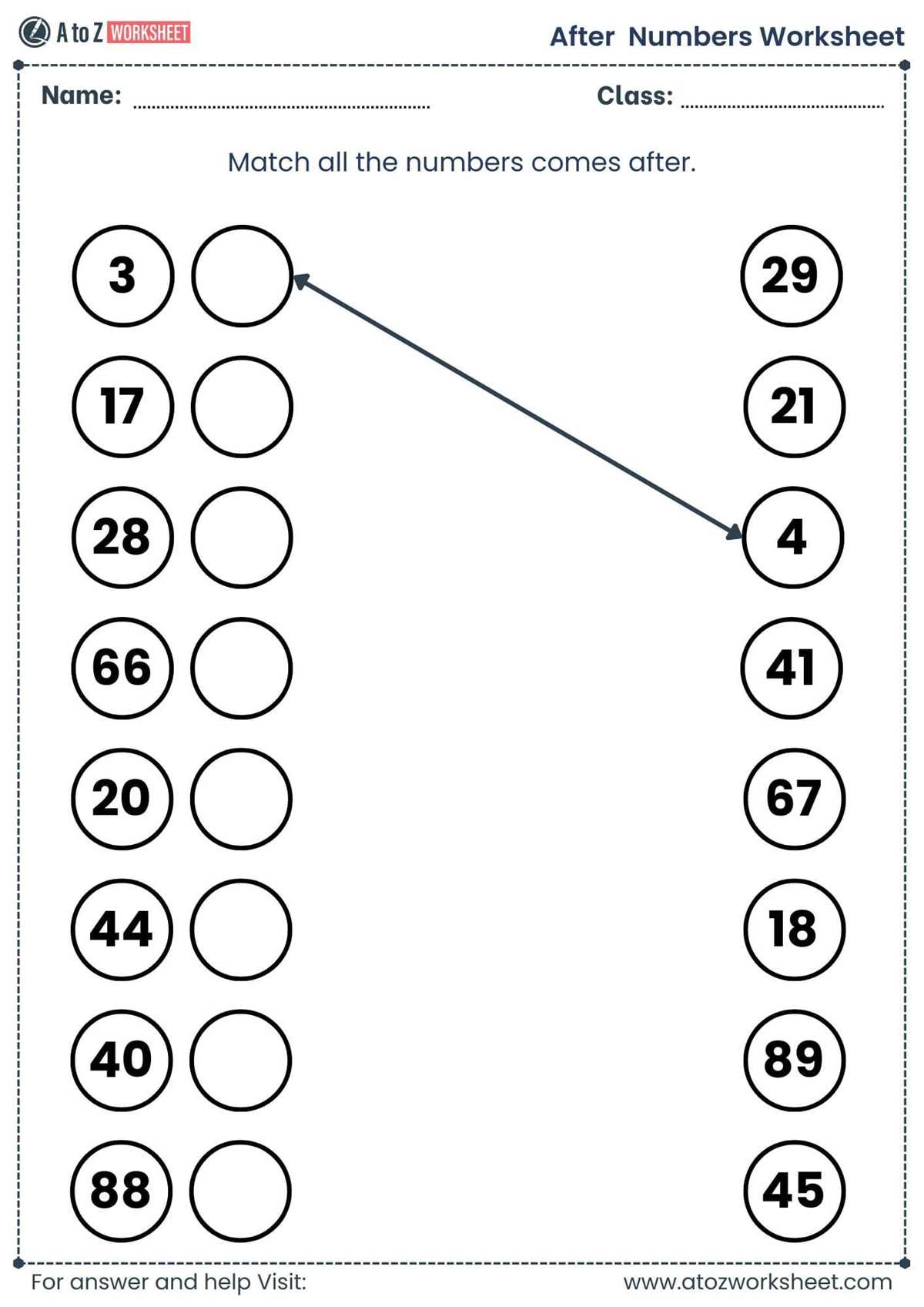 before after worksheet for class 1