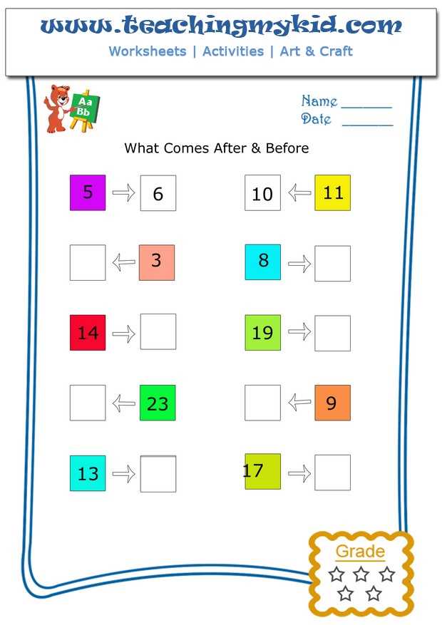 before and after activity worksheets