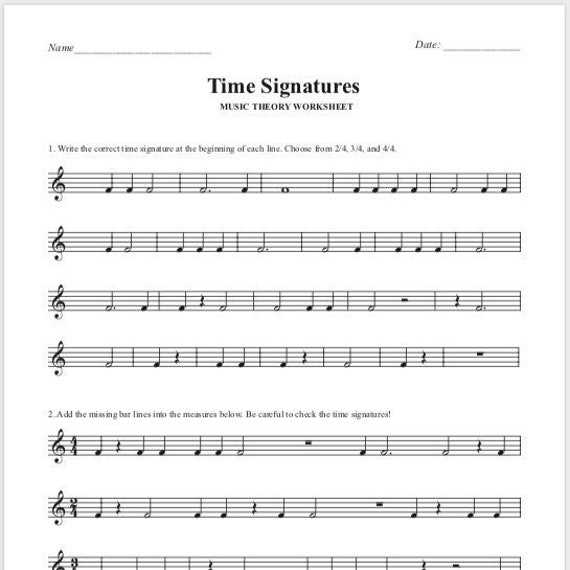 beginner music theory worksheets