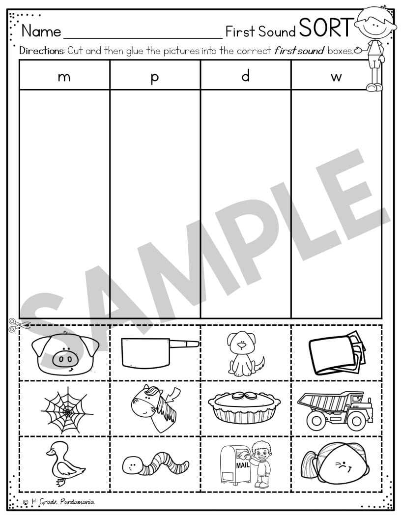 beginning sound cut and paste worksheets