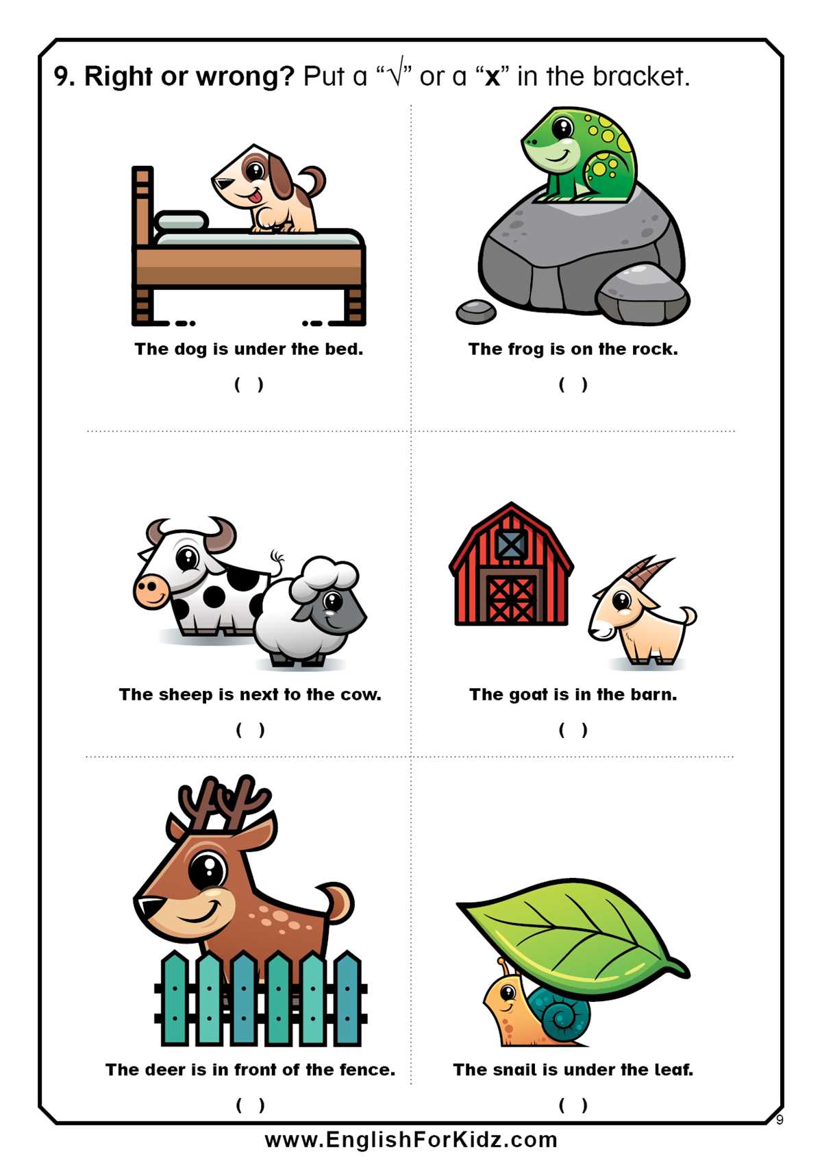 behind in front of worksheet