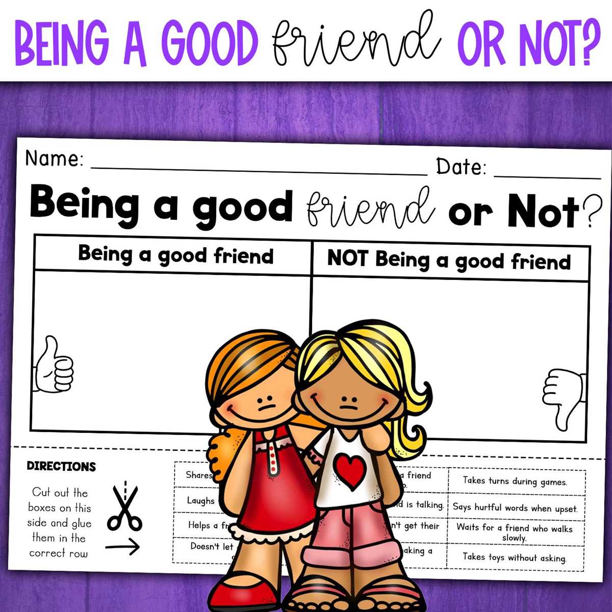 being a good friend worksheets
