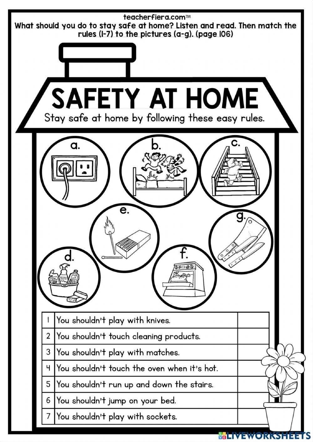 being safe worksheets