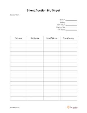 bid worksheet template