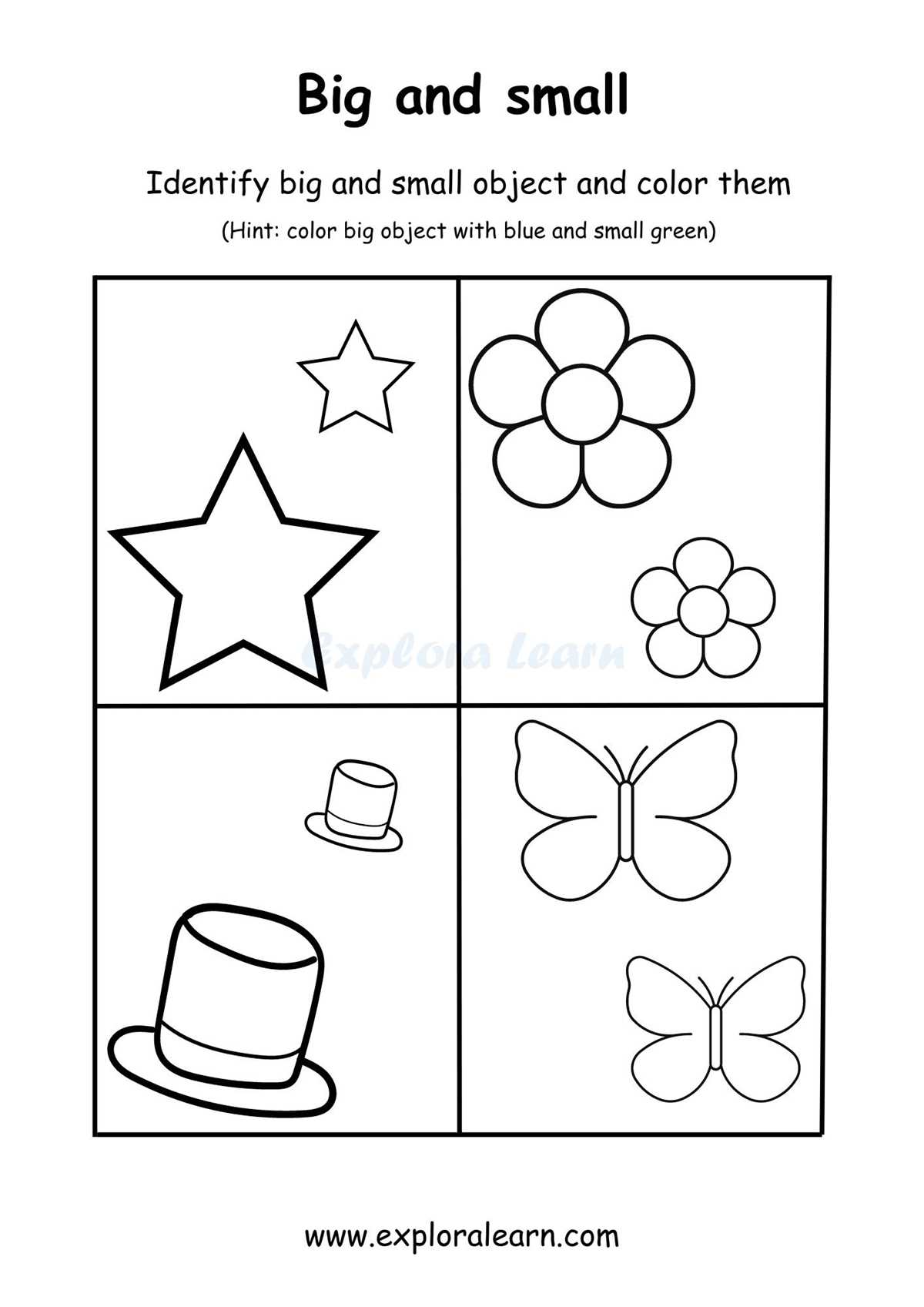 big and small worksheets printable