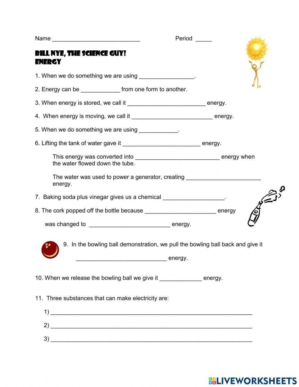 bill nye energy video worksheet