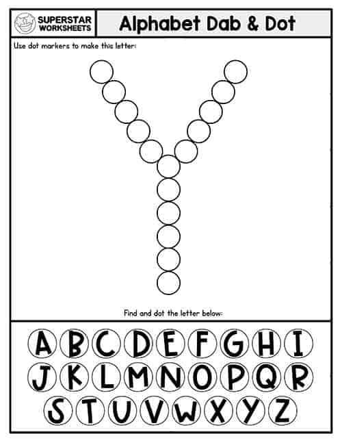 bingo dot letter worksheets
