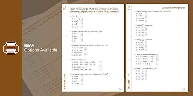binomial expansion worksheet