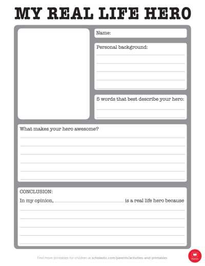 biography worksheet for kids