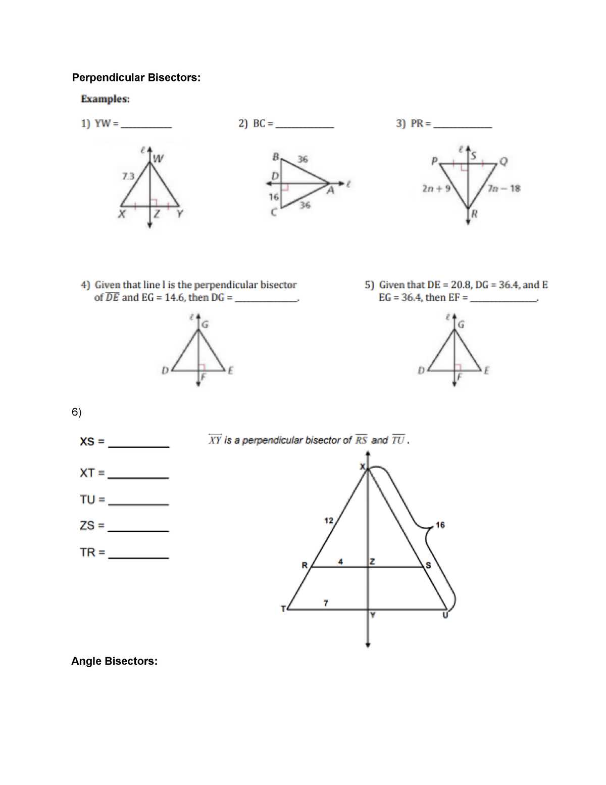 bisecting a line segment worksheet