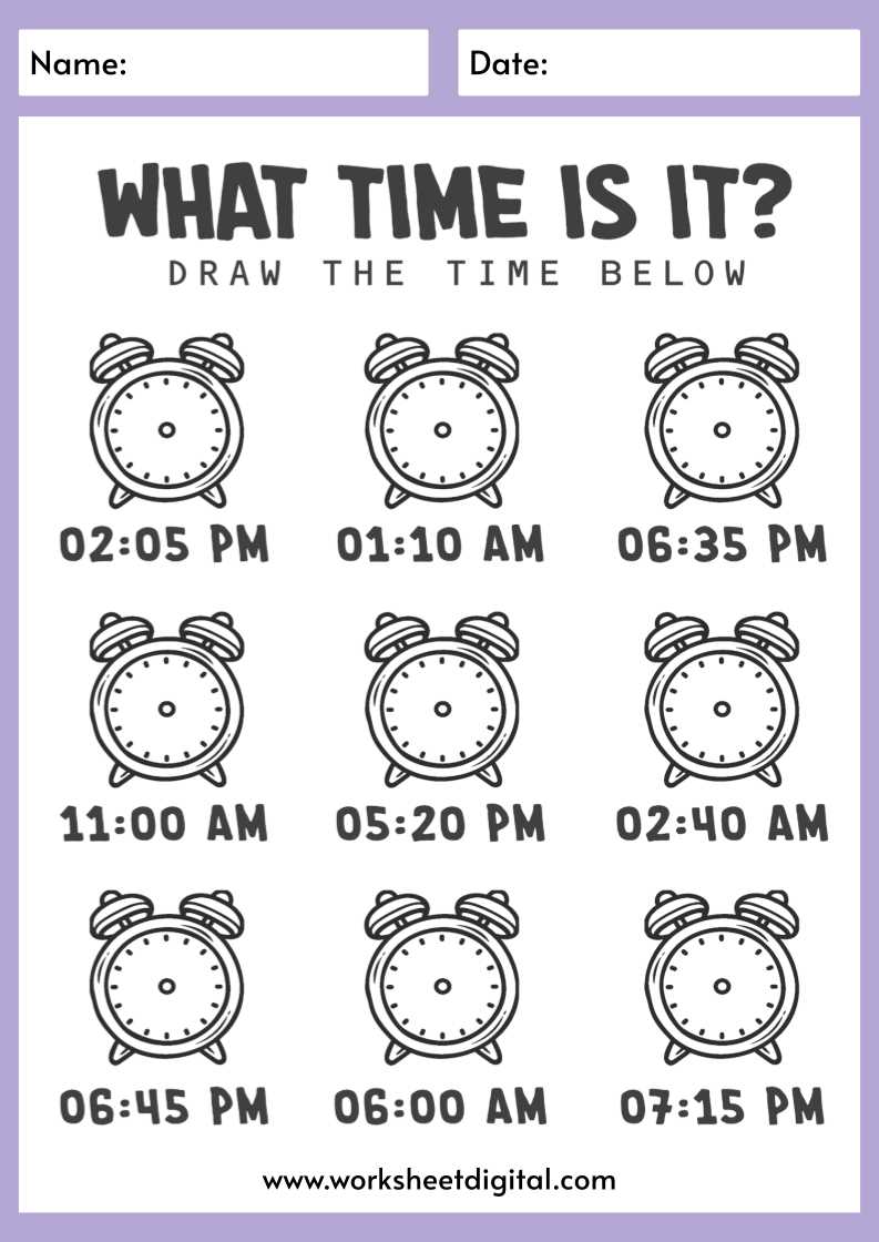 blank clock face worksheets printable