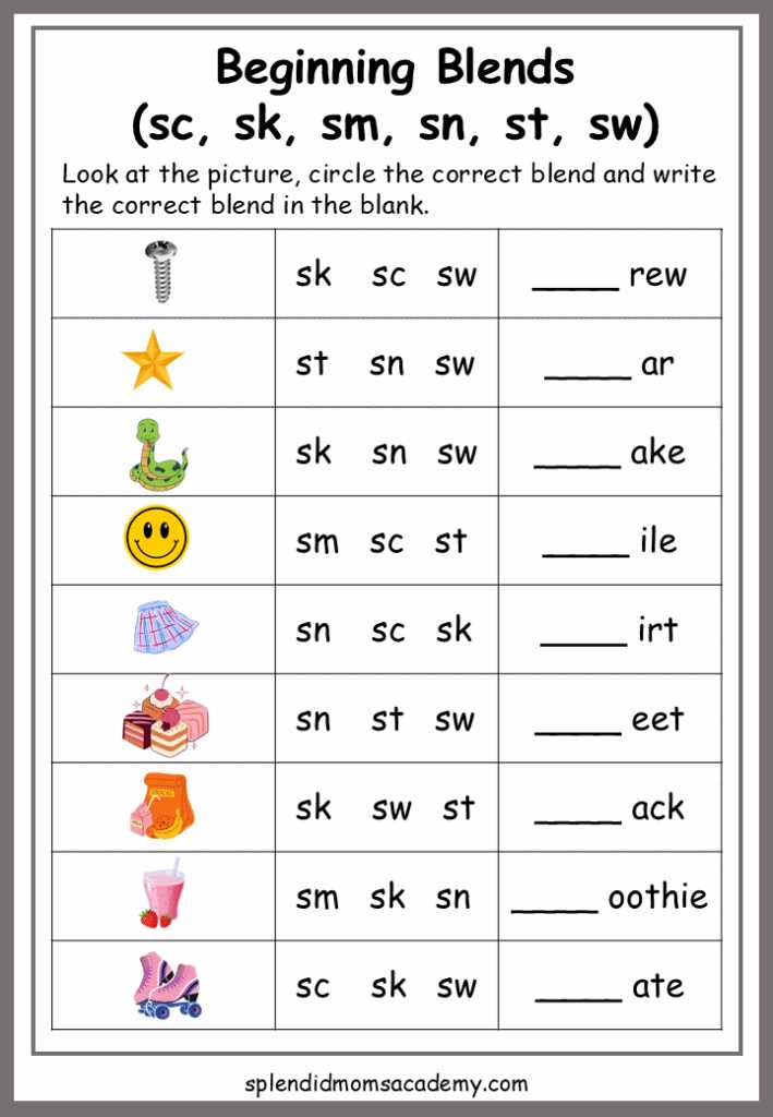 blend phonics worksheets