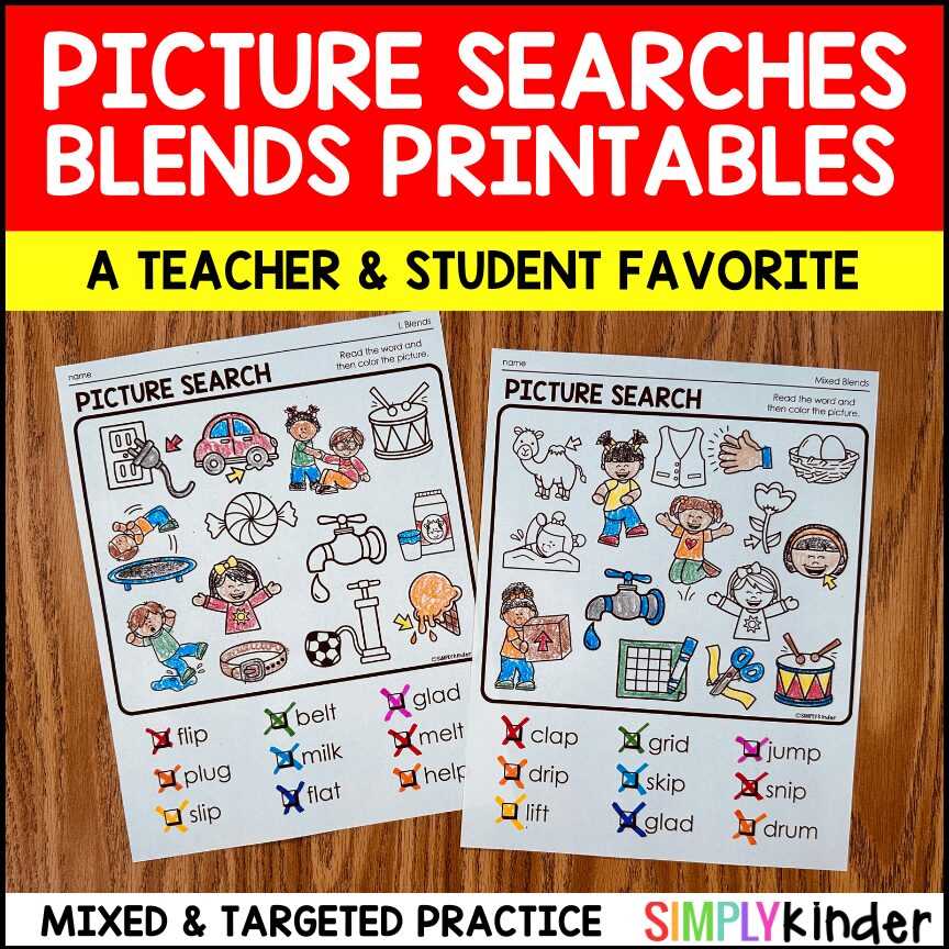 blends for kindergarten worksheets