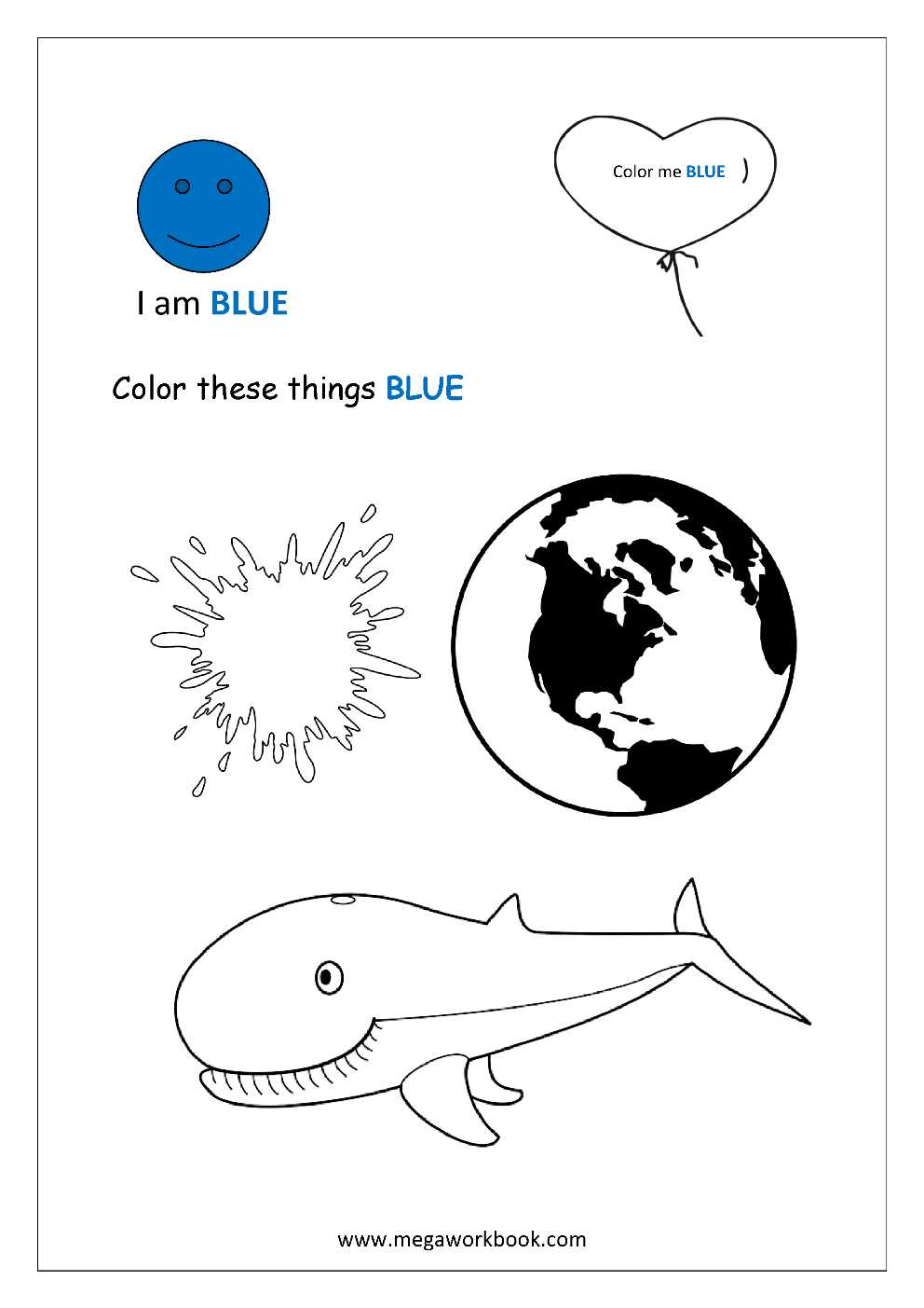 blue colour worksheet
