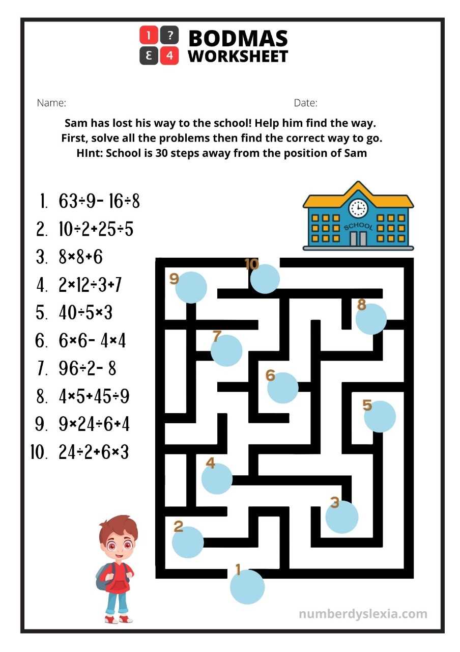 bodmas questions worksheet