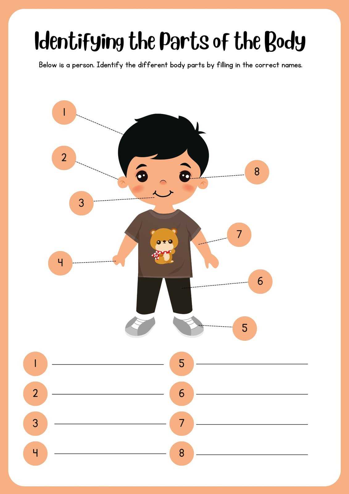 body part worksheet